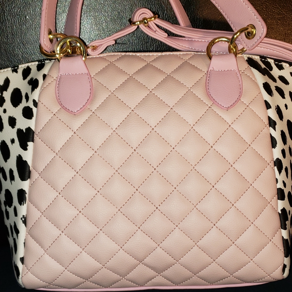 Betsey Johnson blush pink quilted satchel/ crossbo - Picture 2 of 5